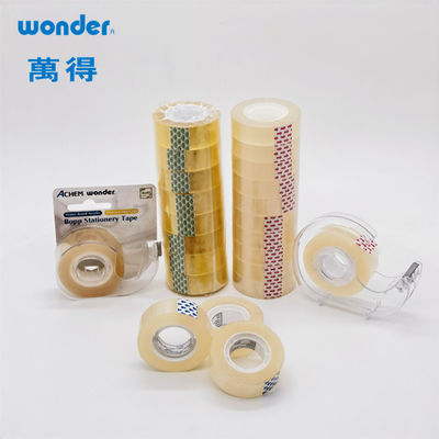 DIY Clear BOPP Stationery Tape 18mm Width Yellowish Individual برای پروژه ها